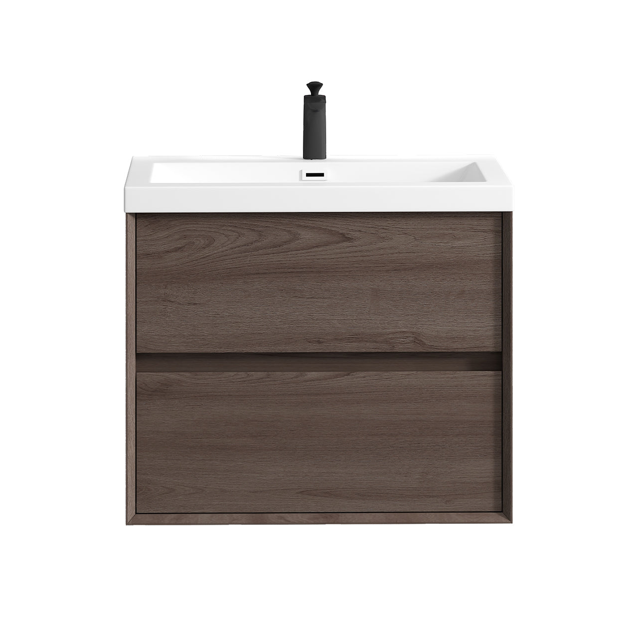 Kingdee 30" Red Oak Wall Mounted Vanity with Reinforced Acrylic Sink