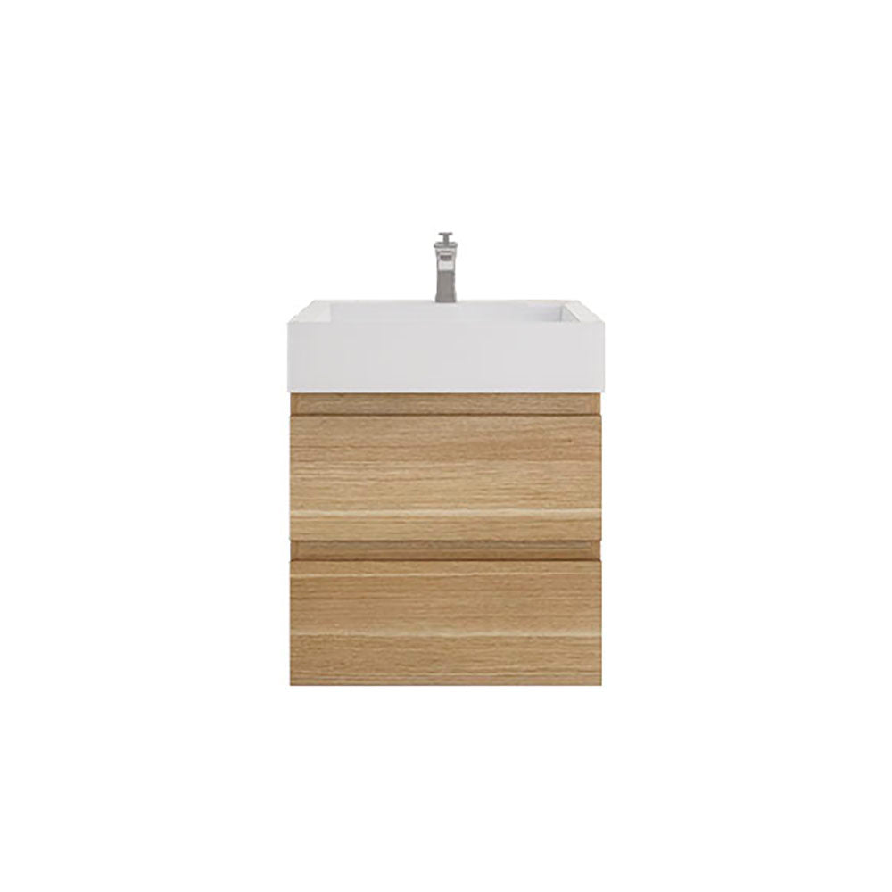 Monterey 24" White Oak Wall Mounted Vanity with Reinforced Acrylic Sink