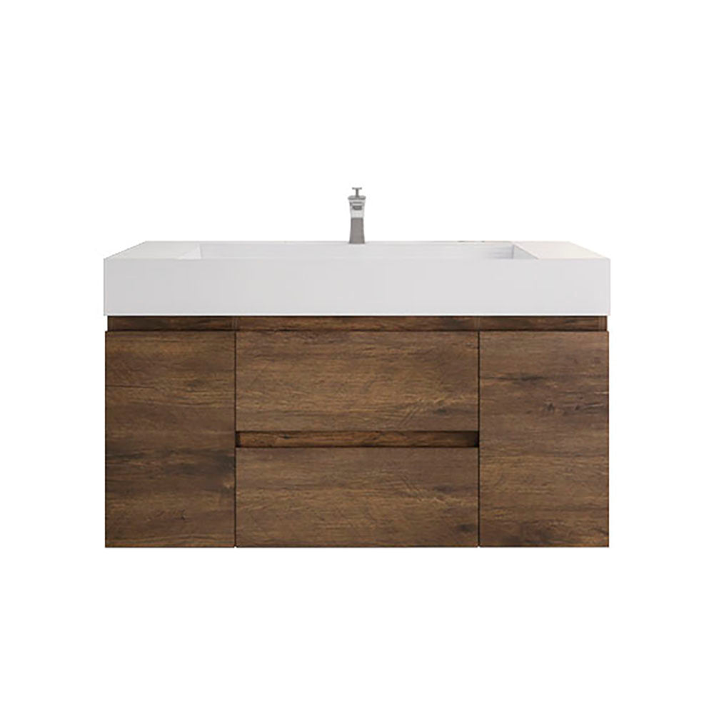 Monterey 48" Rosewood Wall Mounted Vanity with Reinforced Acrylic Sink