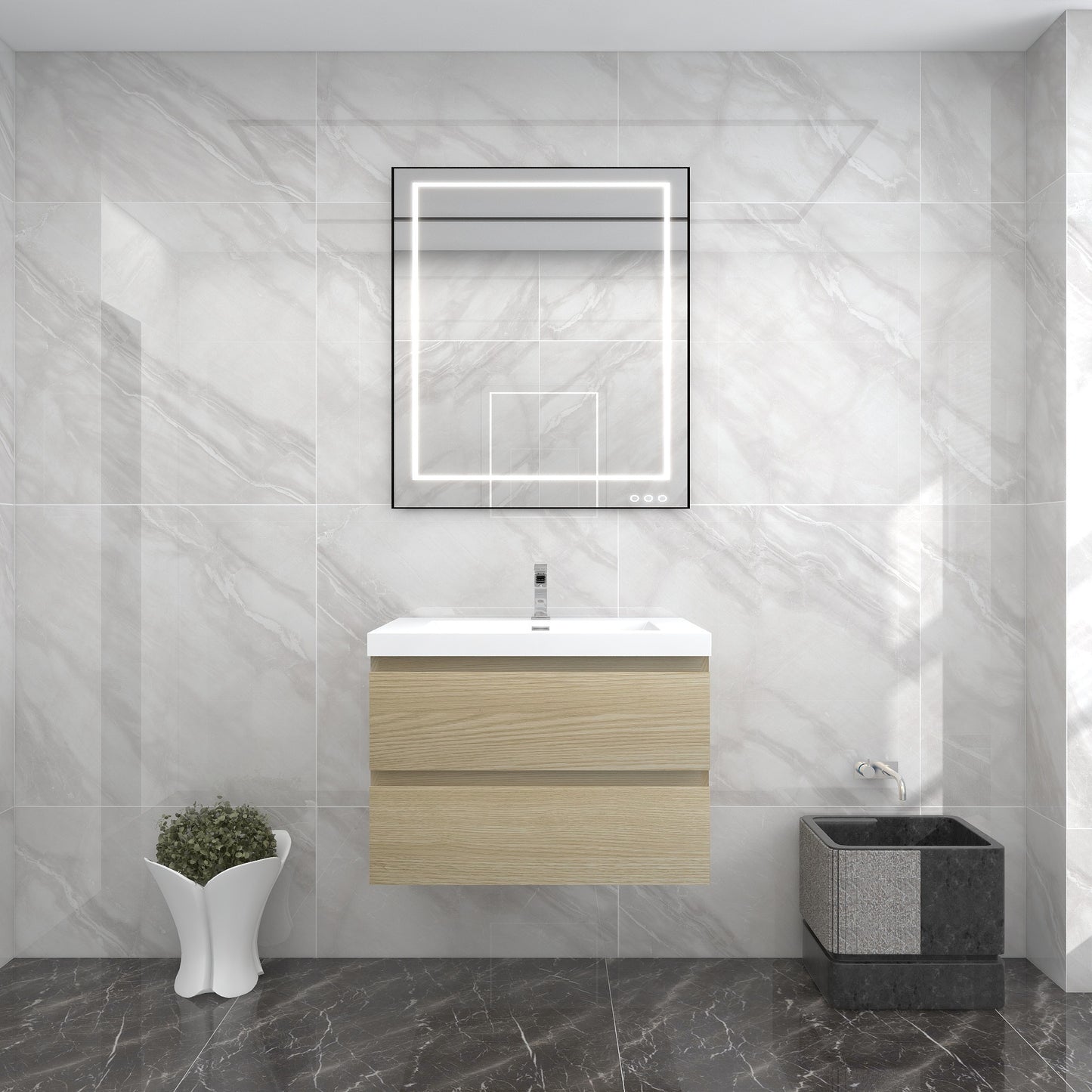 BOW 30" Single Sink Vanity in White Oak - Better Vanity