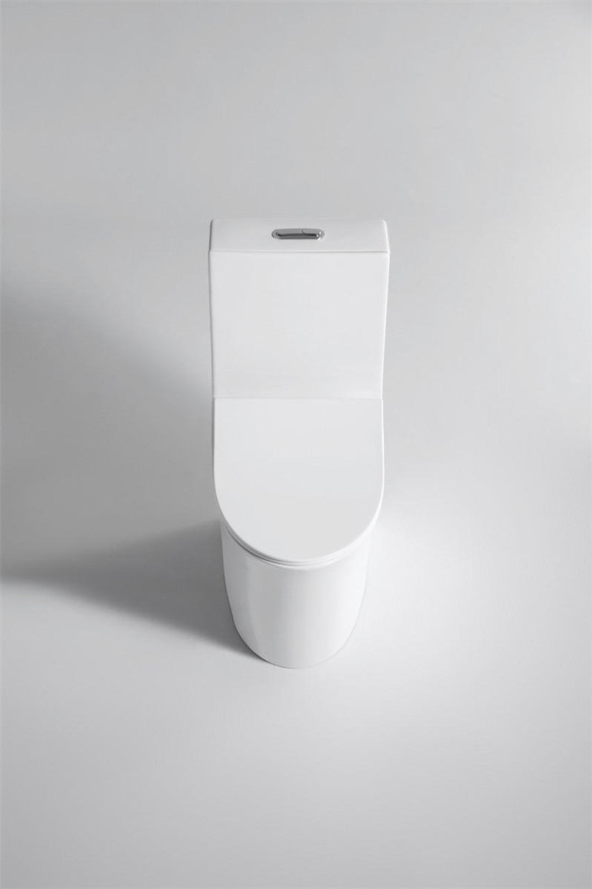 Beno Elongated Toilet Dual Flush - Overhead Frontal View