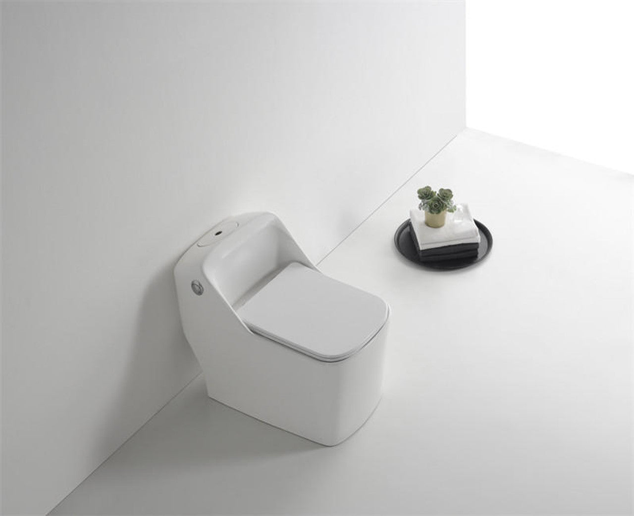 Beno Series Square Toilet Single Flush Overhead View