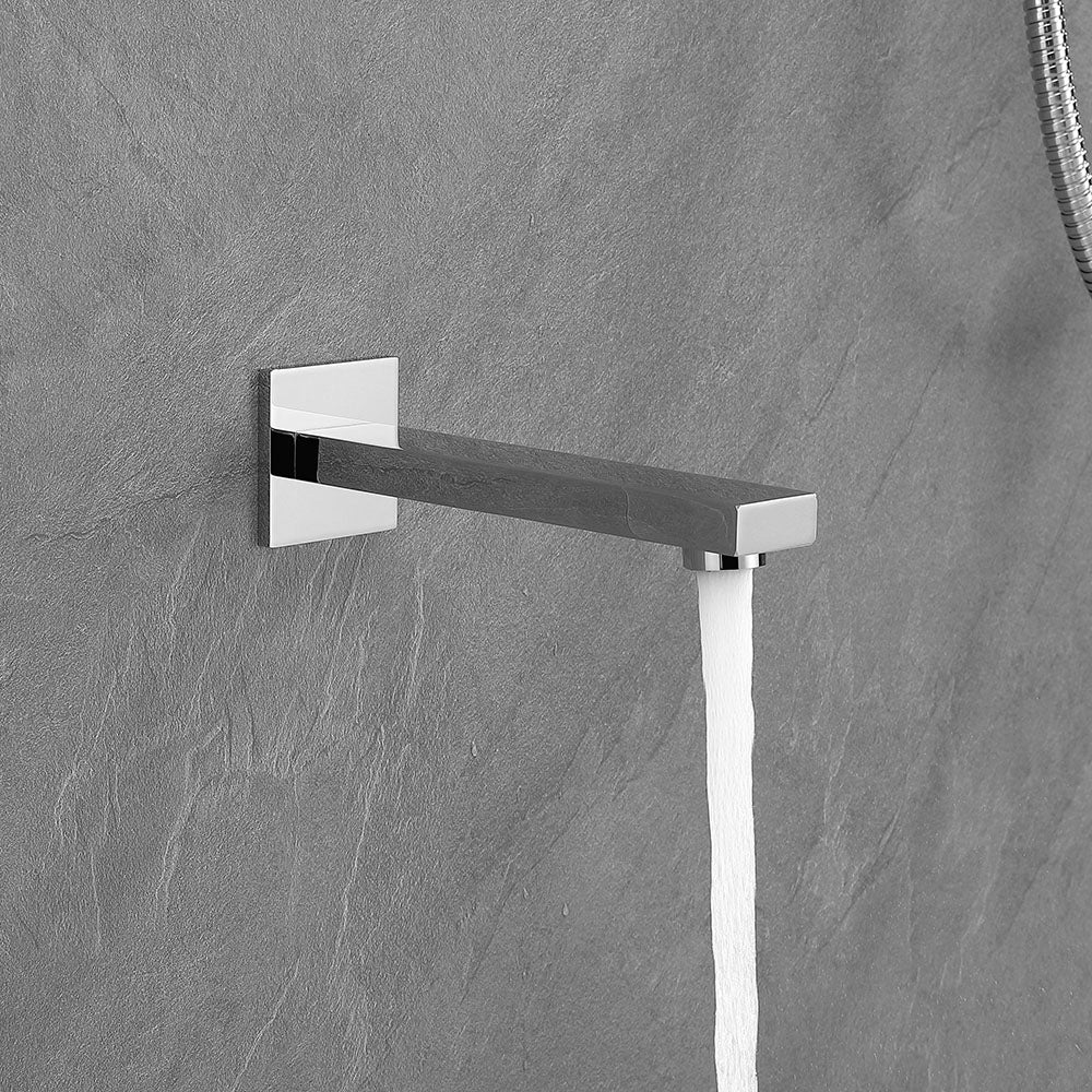 Amelia Chrome Shower Set w/ 10" Square Rain Shower, Handheld, and Tub Filler