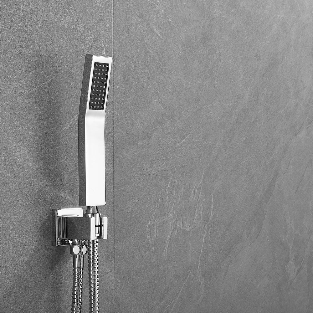 Amelia Chrome Shower Set w/ 10" Square Rain Shower, Handheld, and Tub Filler