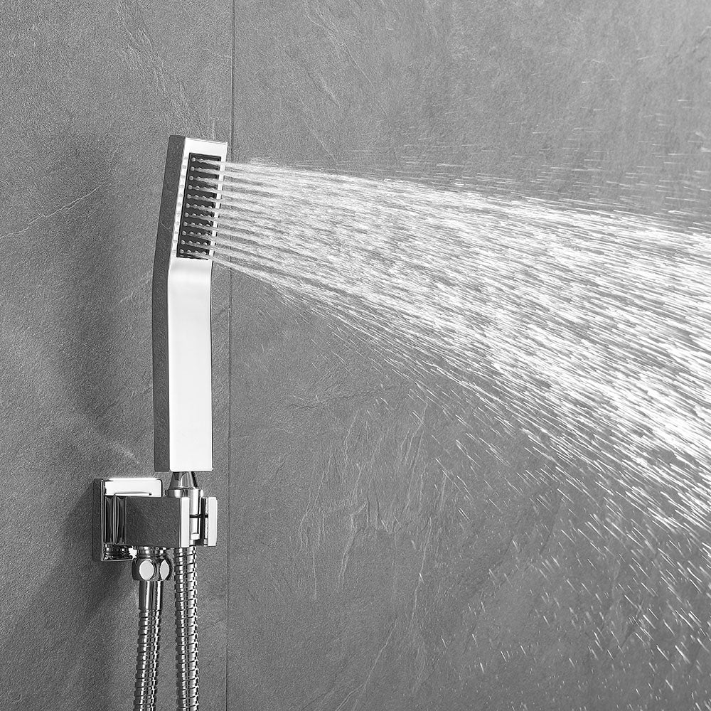 Amelia Chrome Shower Set w/ 10" Square Rain Shower and Handheld