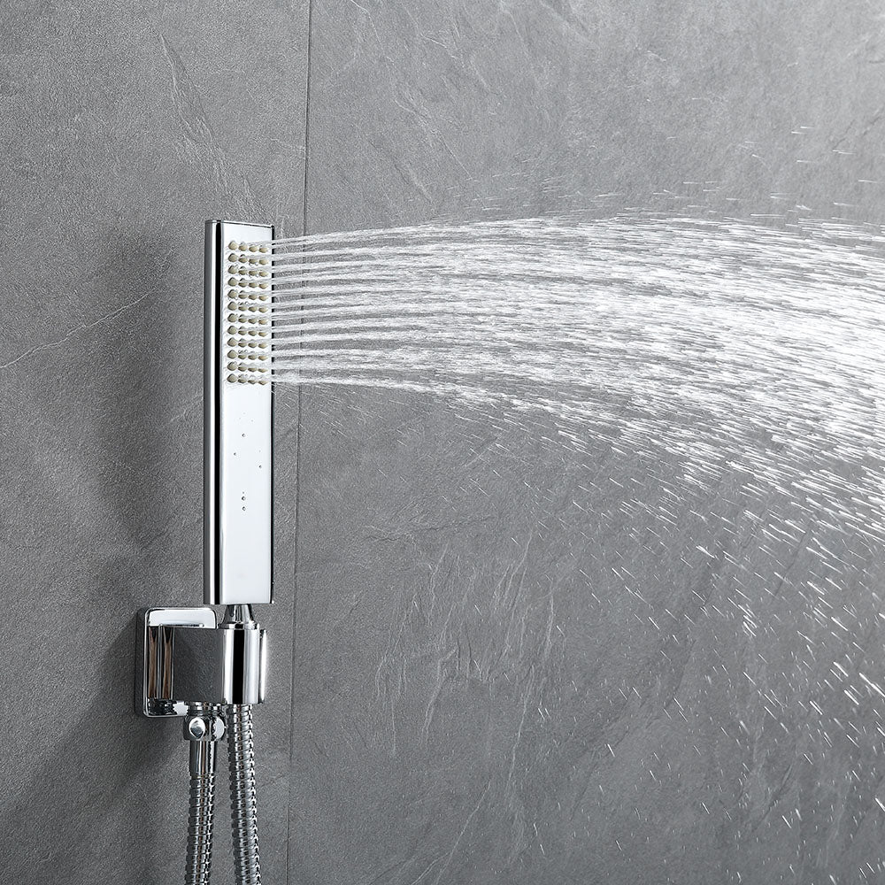 Samwell Chrome Shower Set w/ Waterfall Rain Shower and Handheld