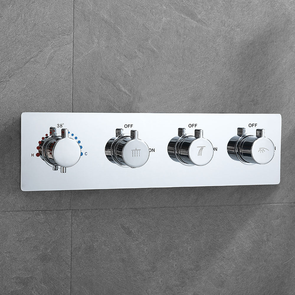 Samwell Chrome Shower Set w/ Waterfall Rain Shower and Handheld