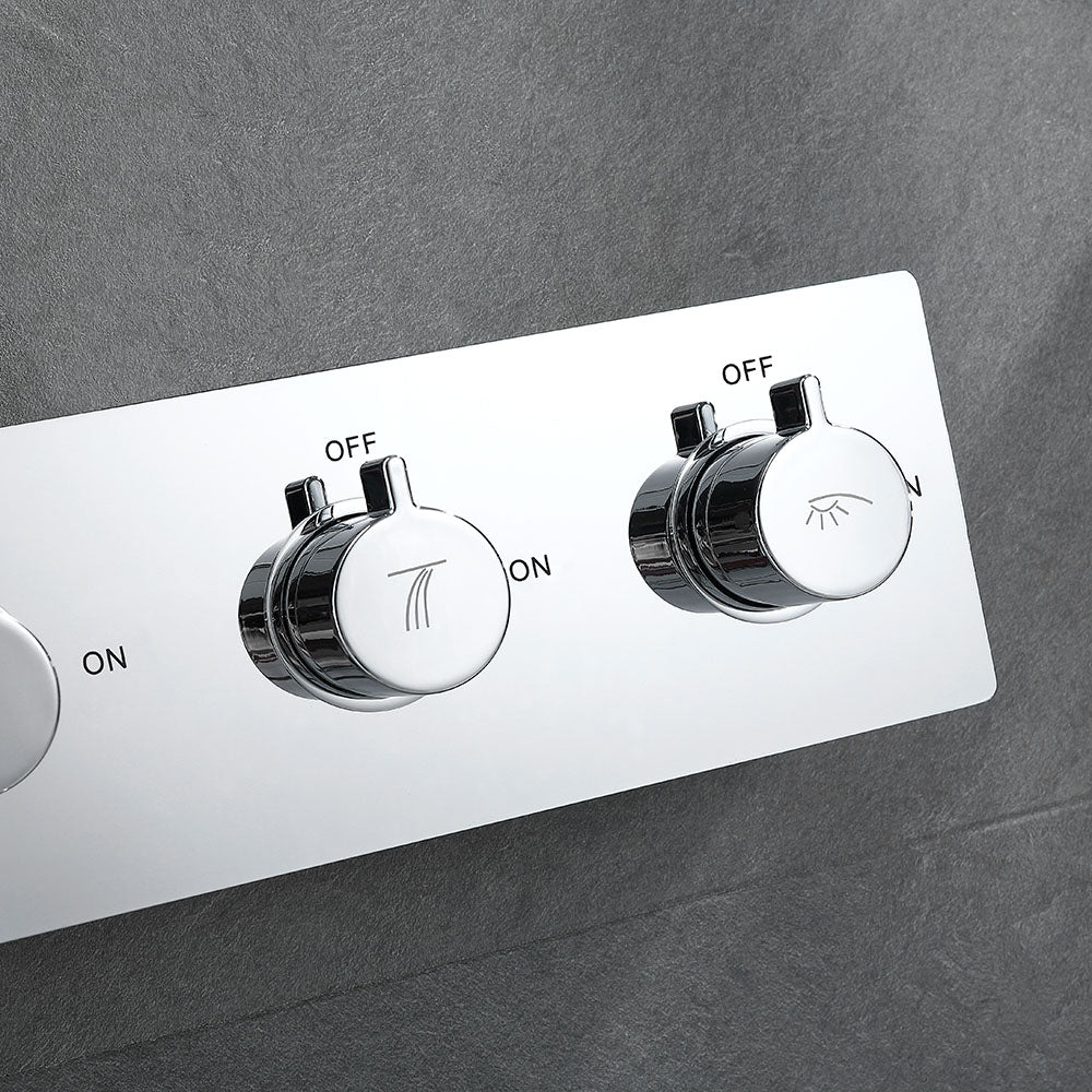 Samwell Chrome Shower Set w/ Waterfall Rain Shower and Handheld
