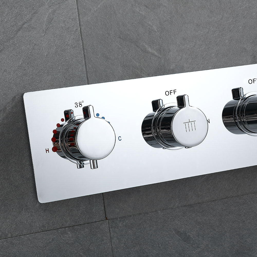Samwell Chrome Shower Set w/ Waterfall Rain Shower and Handheld