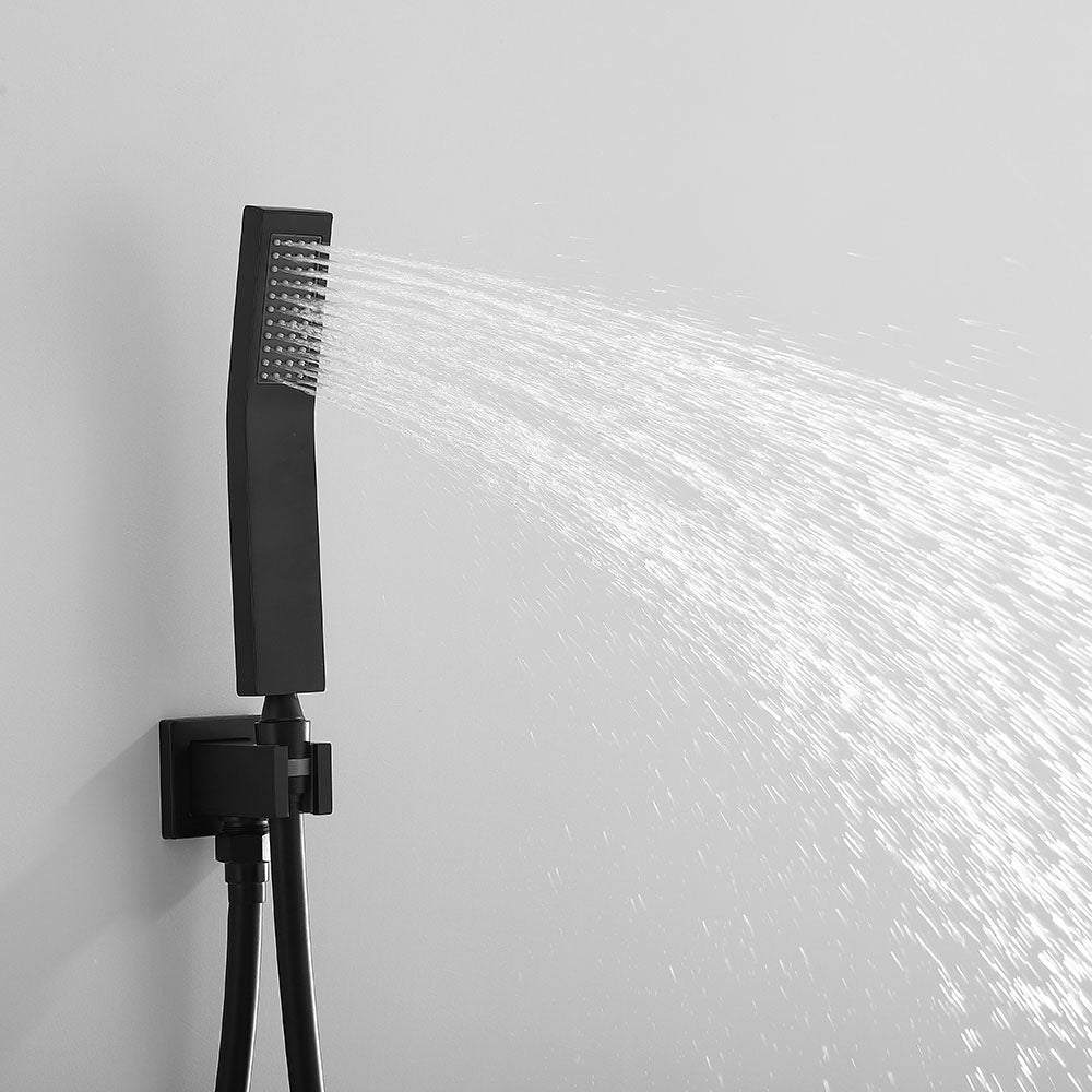 Amelia Black Shower Set w/ 10" Square Rain Shower, Handheld, and Tub Filler