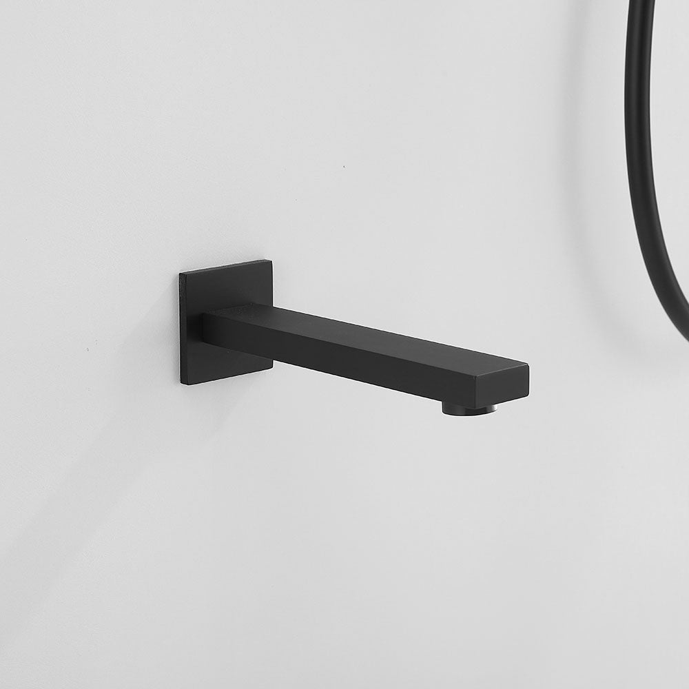 Amelia Black Shower Set w/ 10" Square Rain Shower, Handheld, and Tub Filler