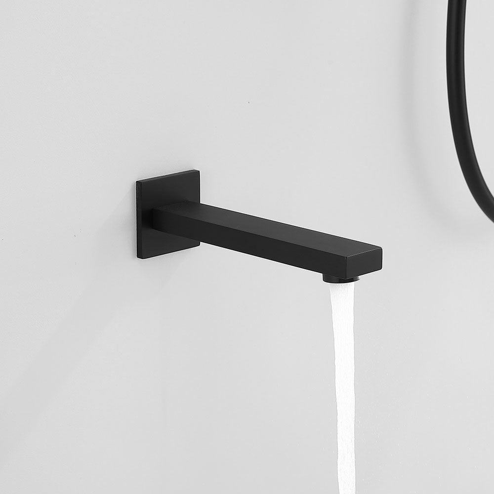Amelia Black Shower Set w/ 10" Square Rain Shower, Handheld, and Tub Filler