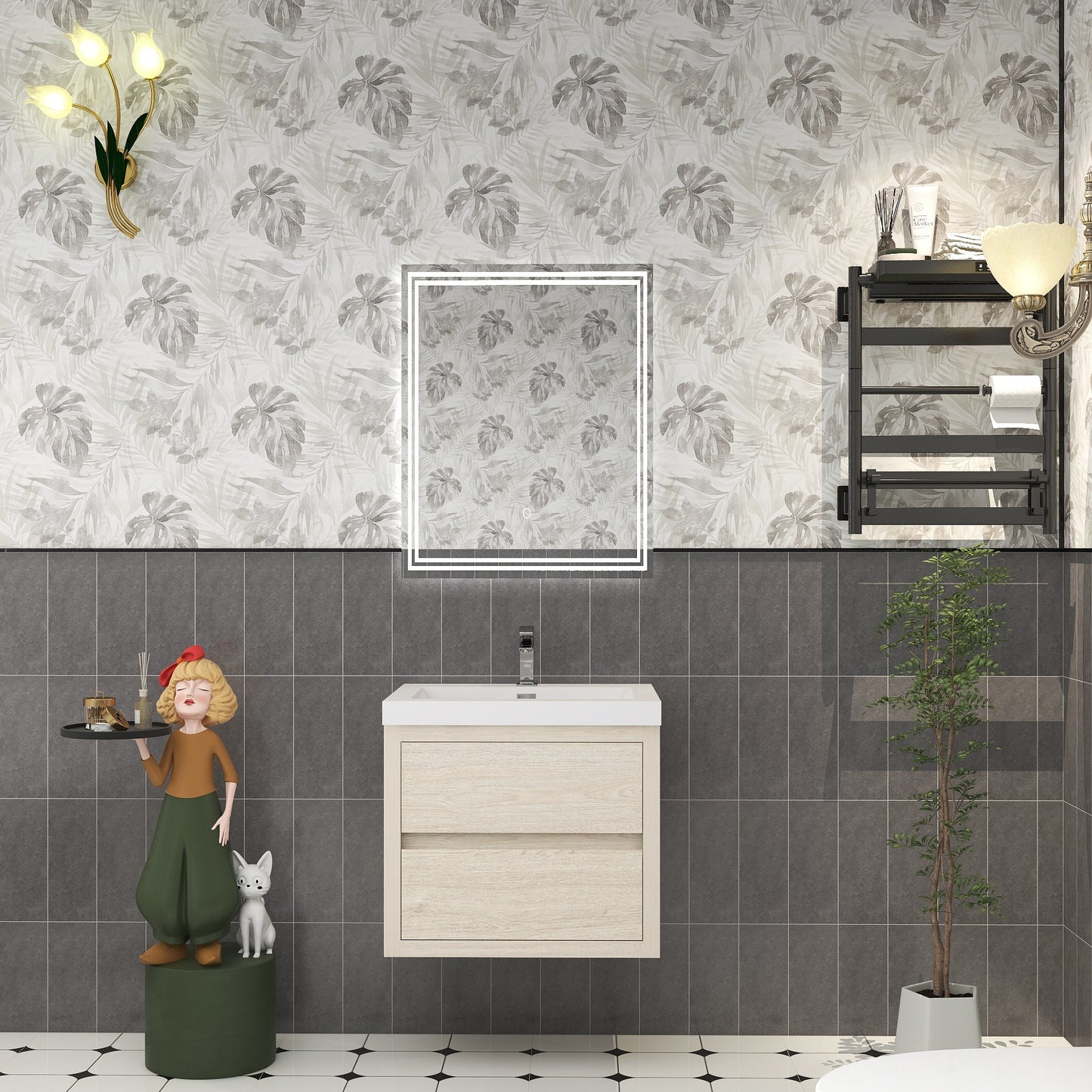 Louis 24" Floating Bathroom Vanity in Light Wood | Better Vanity Floating Vanities