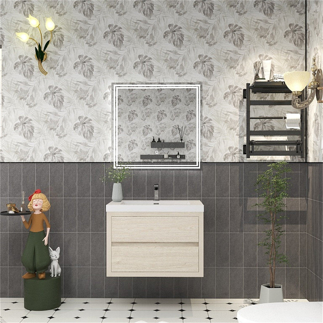 Louis 30" Floating Bathroom Vanity in Light Wood | Better Vanity Floating Vanities