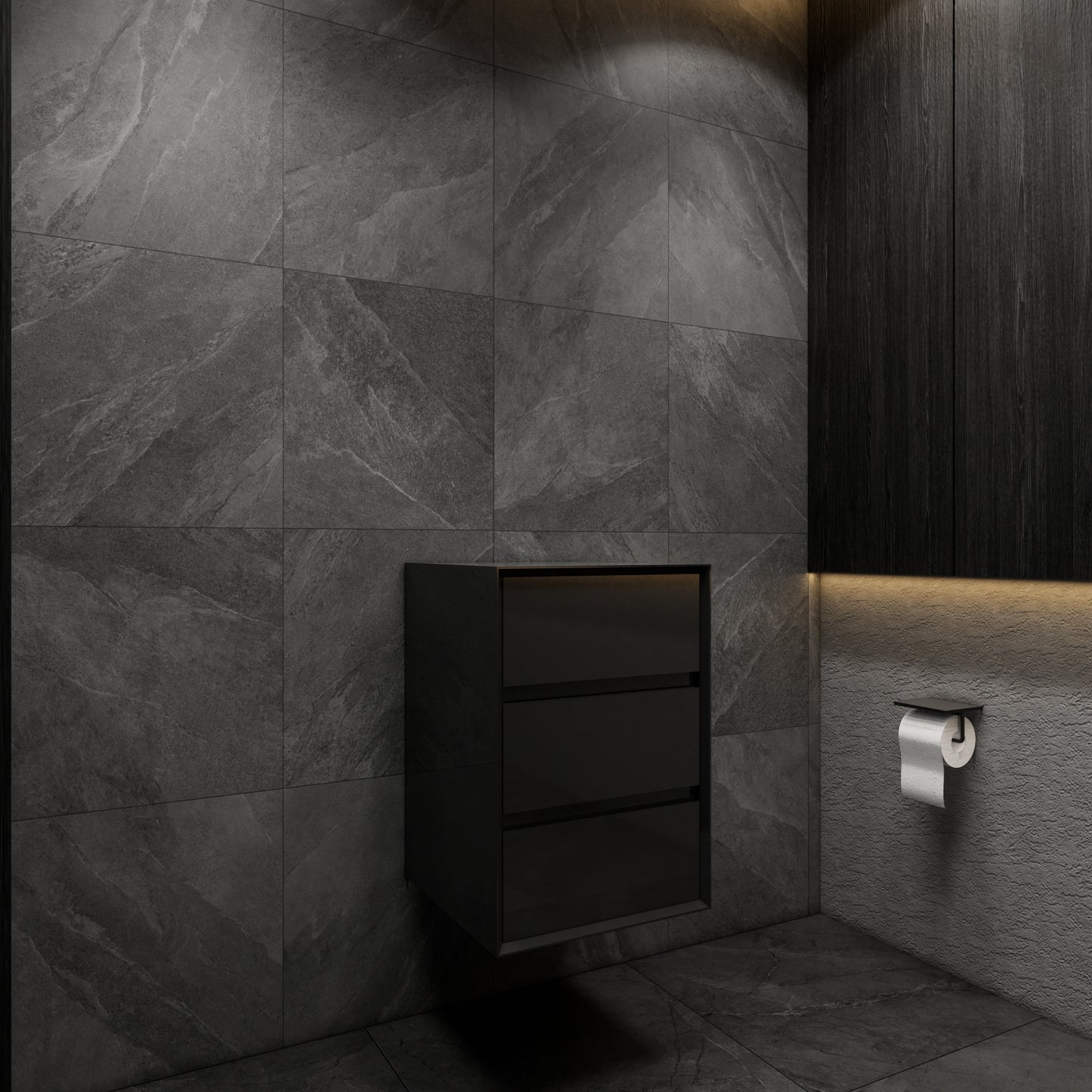 Max 20" Gloss Black Side Cabinet - Bathroom Side Cabinets Better Vanity
