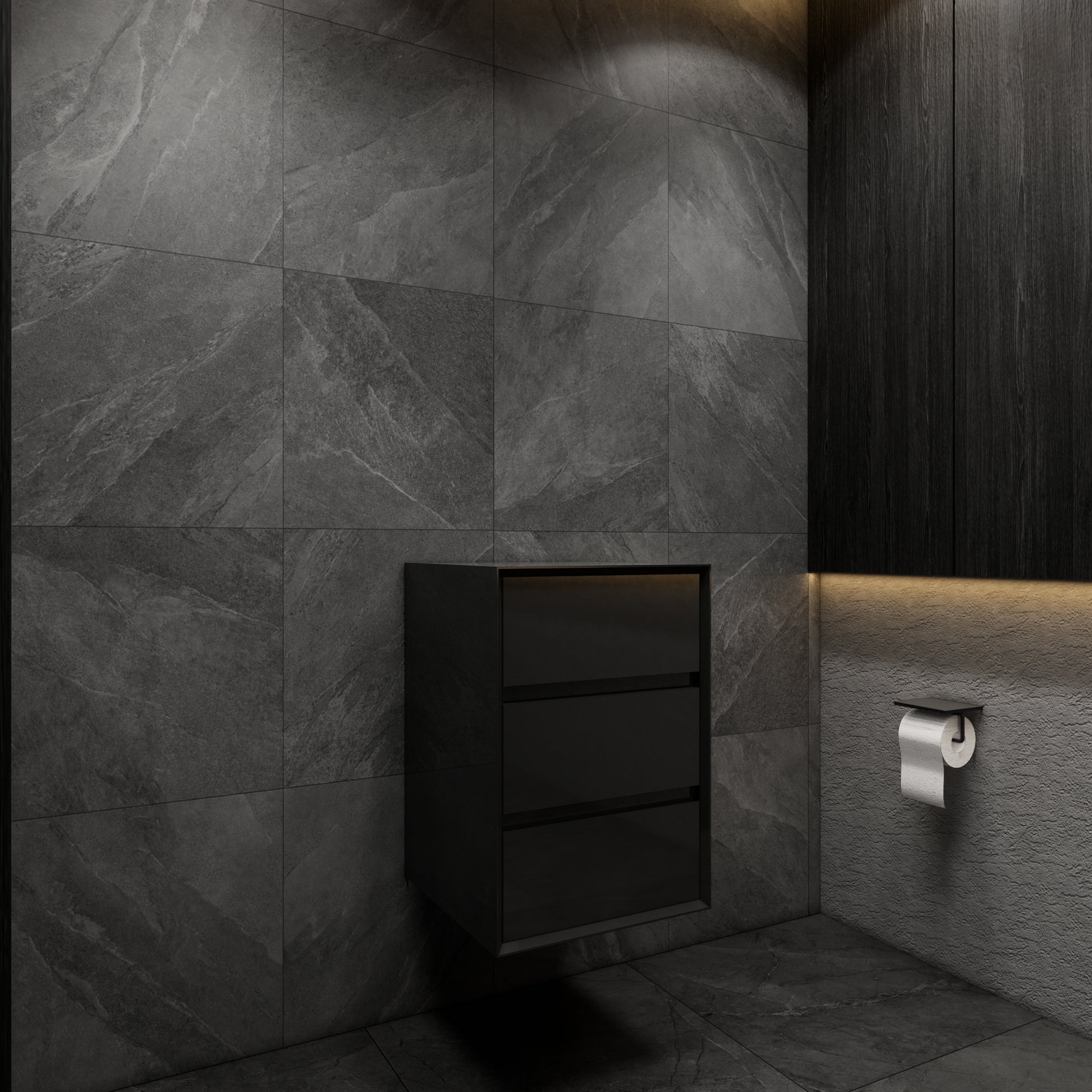 Max 20" Gloss Black Side Cabinet - Bathroom Side Cabinets Better Vanity