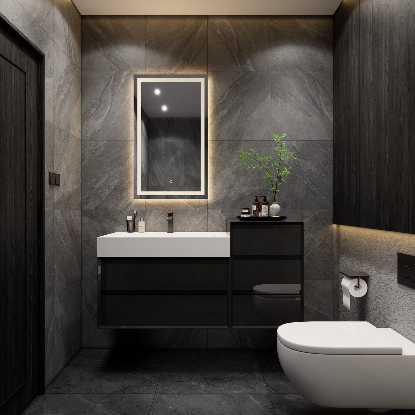 Max 55" Floating Bathroom Vanity Wall Mounted with FLX Acrylic Sink - Better Vanity Best Modern Vanities