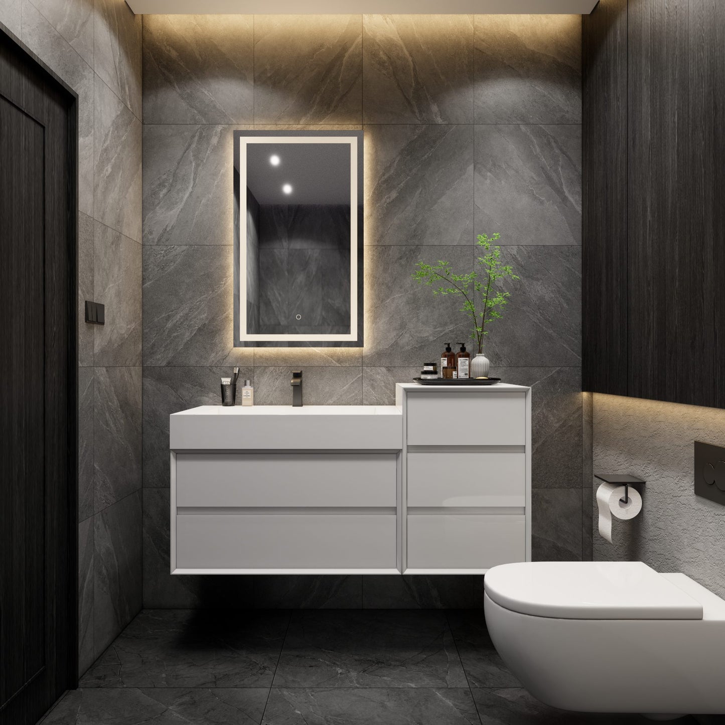 Max 55" Wall Mount Floating Vanity with FLX Acrylic Sink - Shop Best Modern Vanities Now - Better Vanity