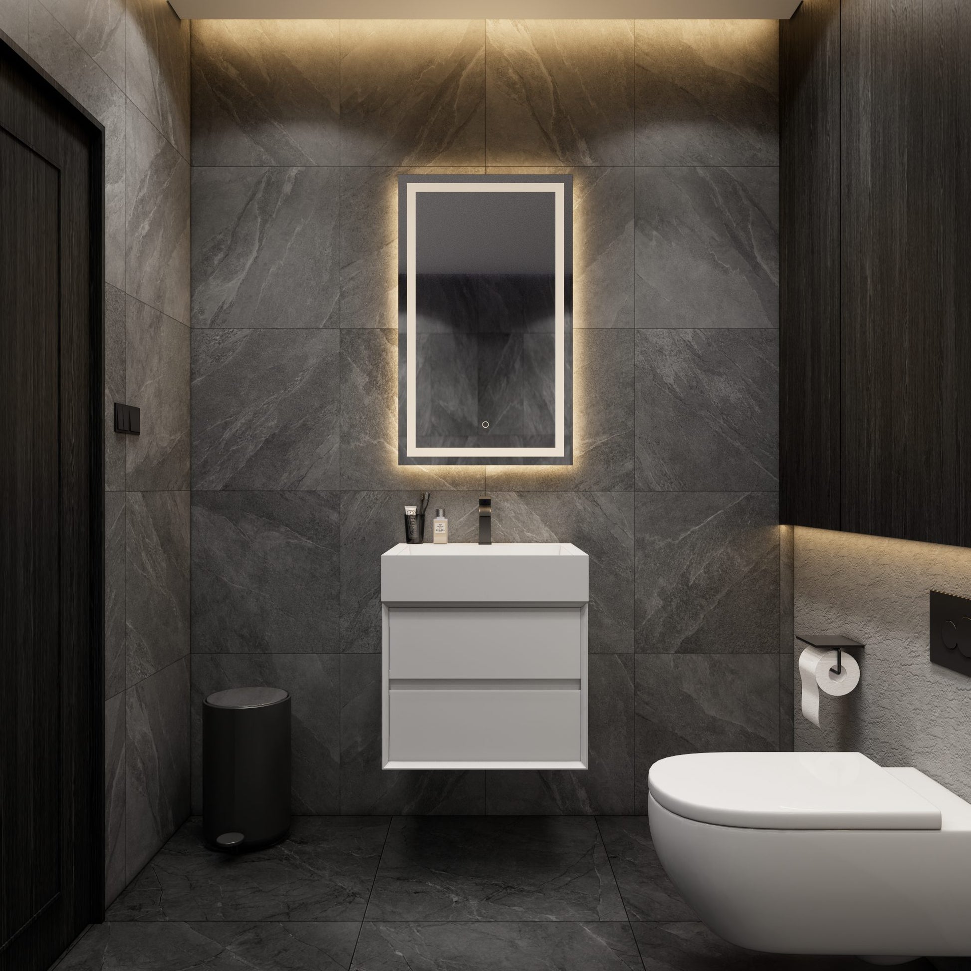Max 24" Gloss White with FLX Acrylic Sink - Better Vanity Best Bathroom Vanities, Medicine Cabinet, Vanity Mirrors