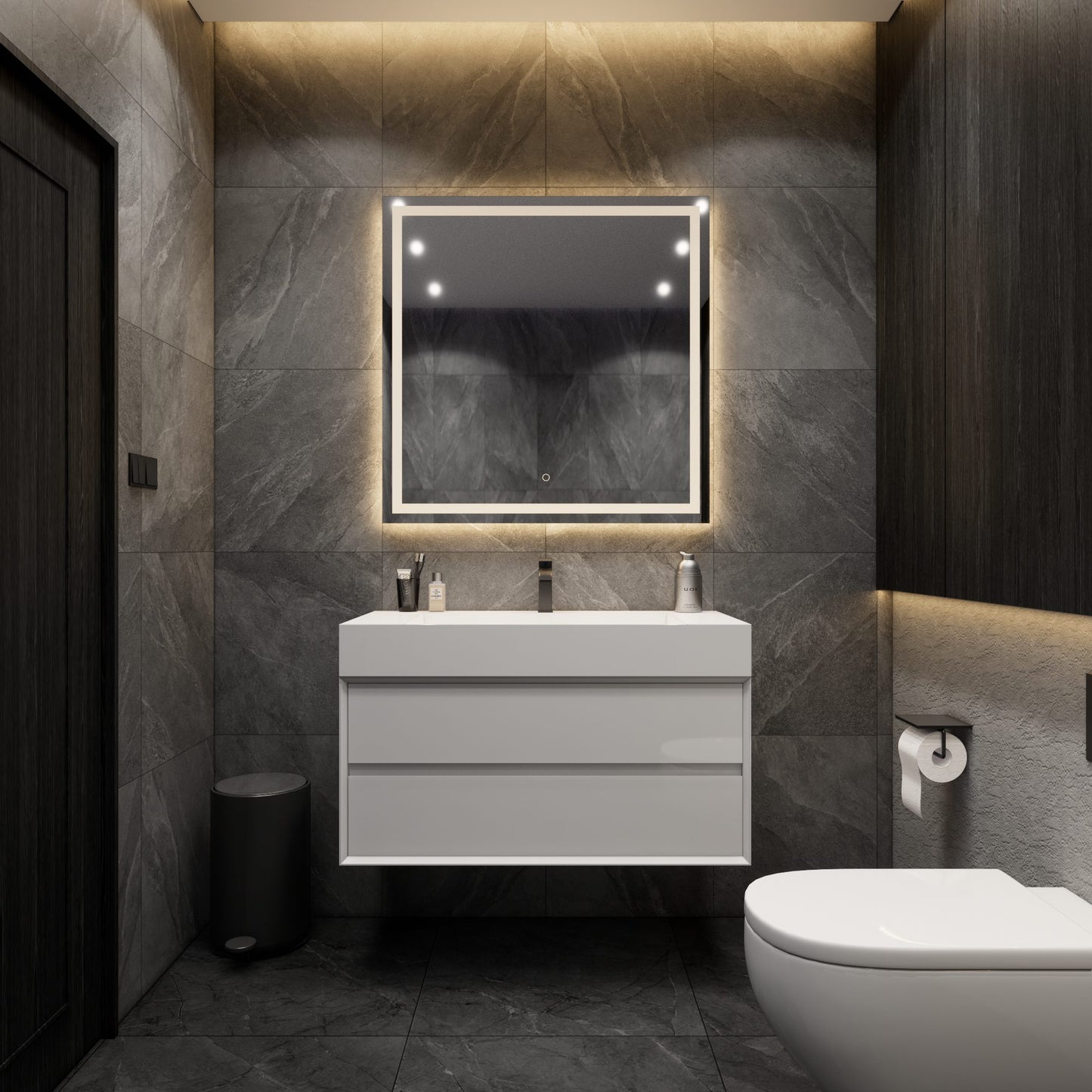 Max 42" Gloss White Bathroom Vanity with FLX Sink - Better Vanity