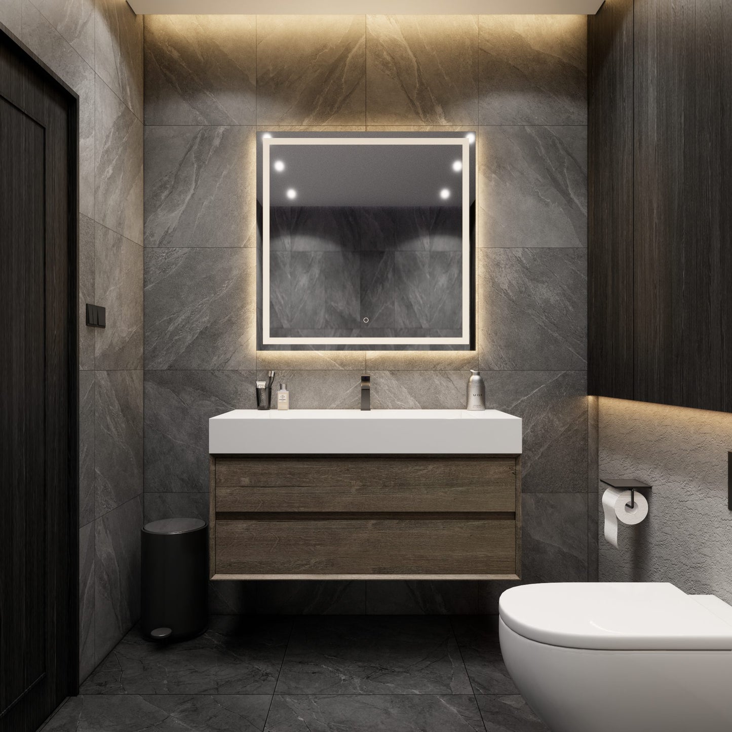 Max 48 Gray Oak Luxury Bathroom Vanity with FLX Acrylic Sink - Better Vanity