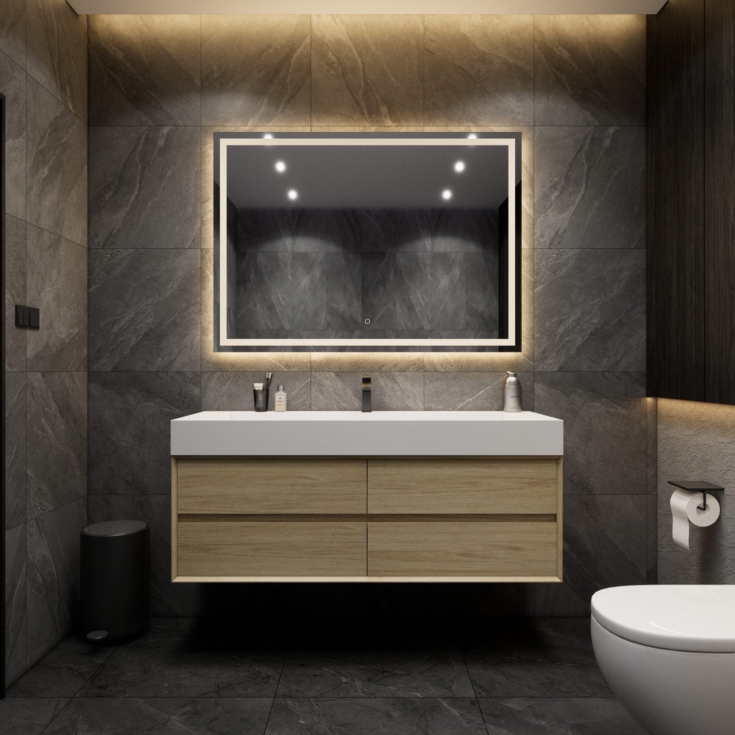 Max 60" Bathroom Vanity with Single FLX Acrylic Sink - Coffee Wood - Better Vanity Modern Vanities