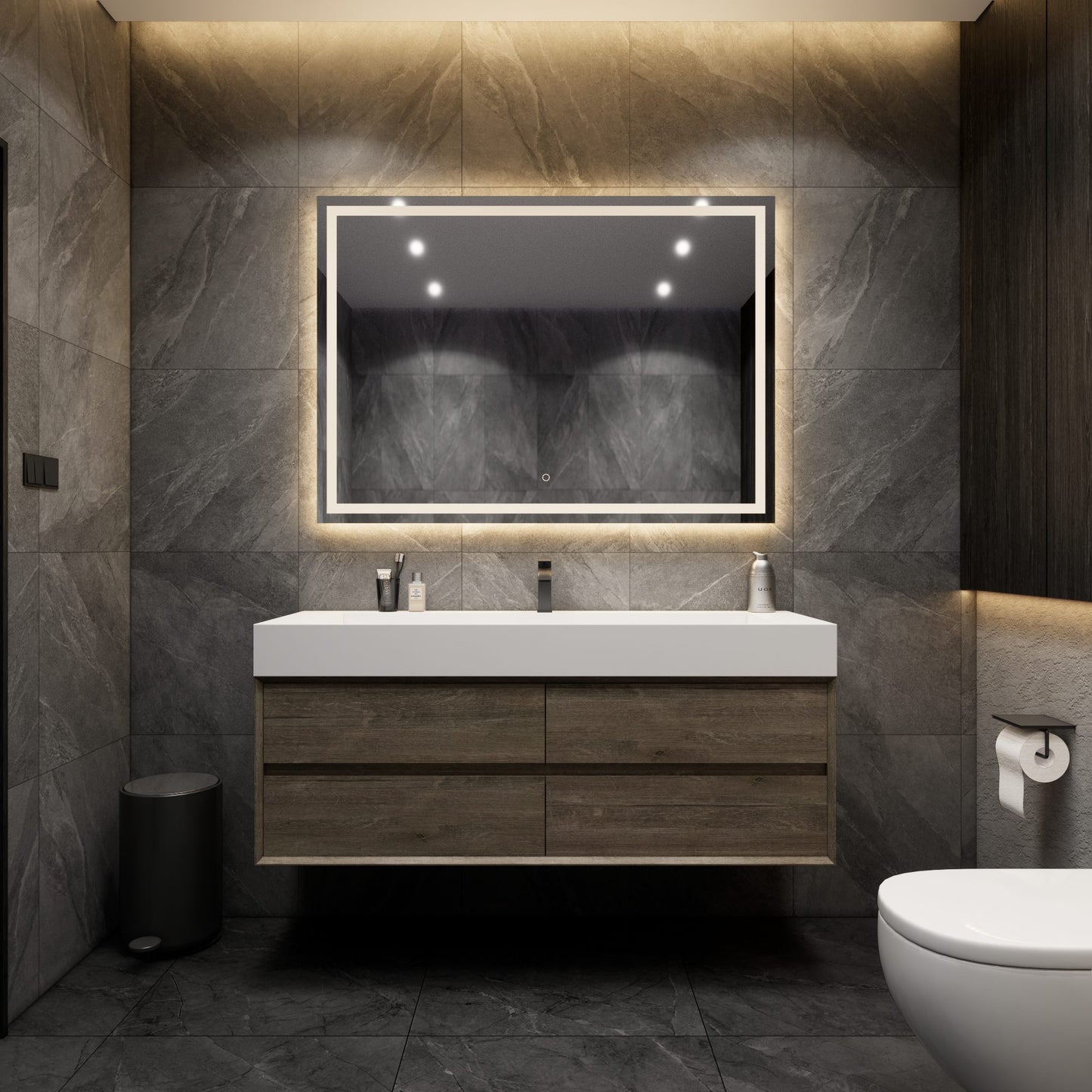 Max 60" Gray Oak Bathroom Vanity Easy Install with Single FLX Acrylic Sink - Better Vanity