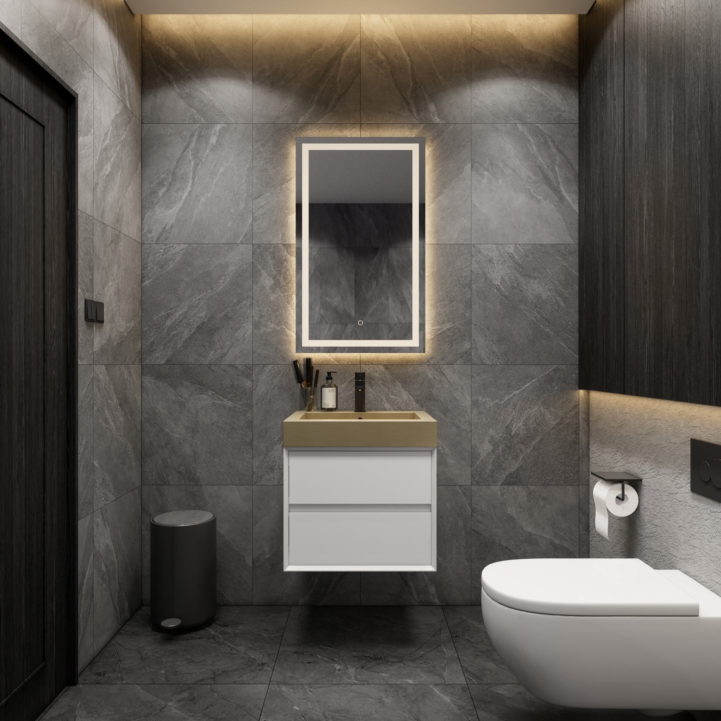 Max Stainless Steel Sink in Gold 24" Inches | Bathroom Vanity Stainless Steel Sink
