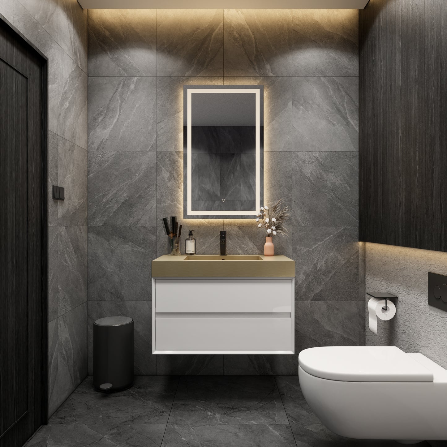 Max Stainless Steel Sink in Gold 36" Inches - Bathroom Vanity Stainless Steel Sink