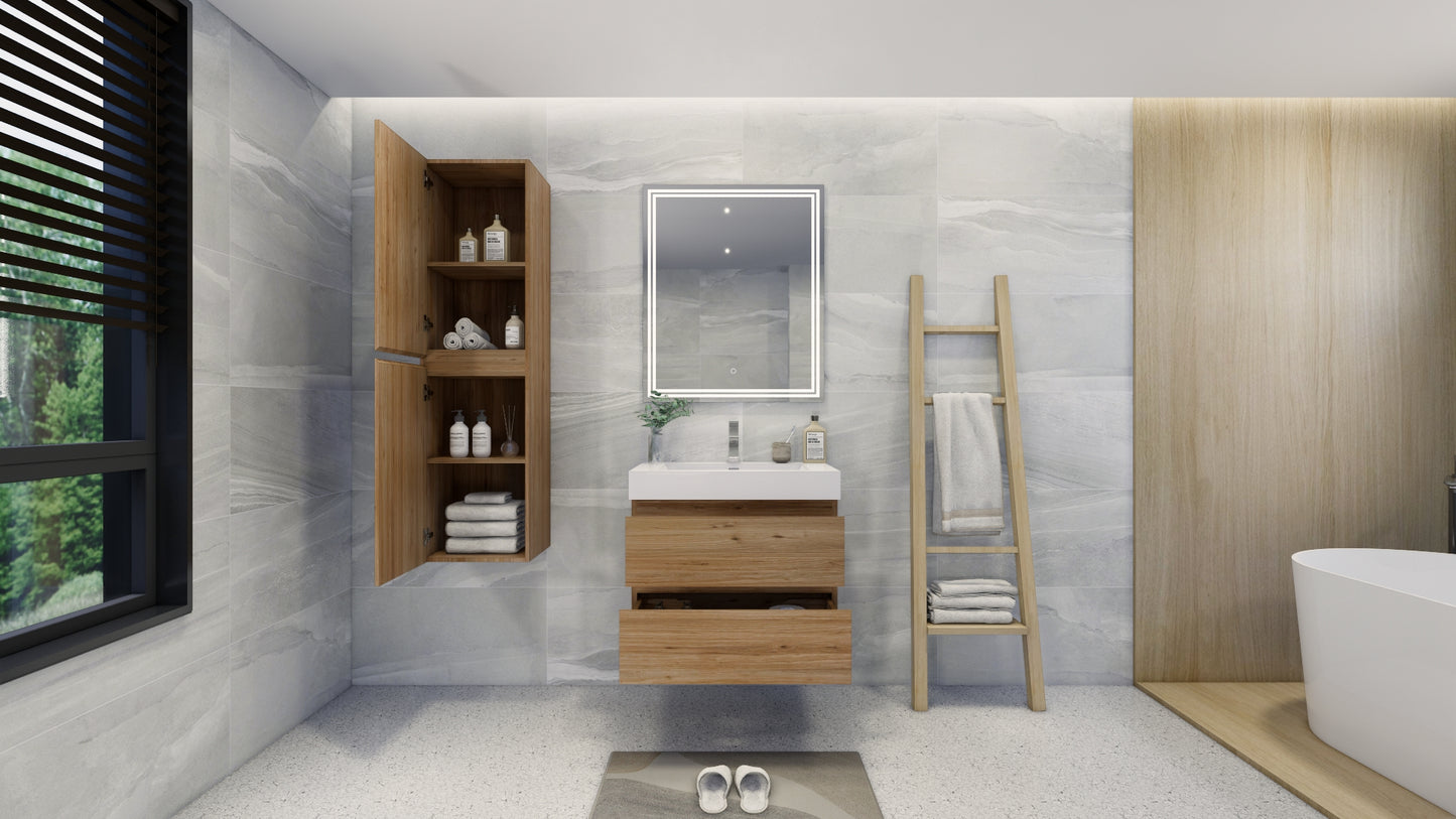 Monterey 16'' Wall-Mounted Side cabinet in Natural Oak
