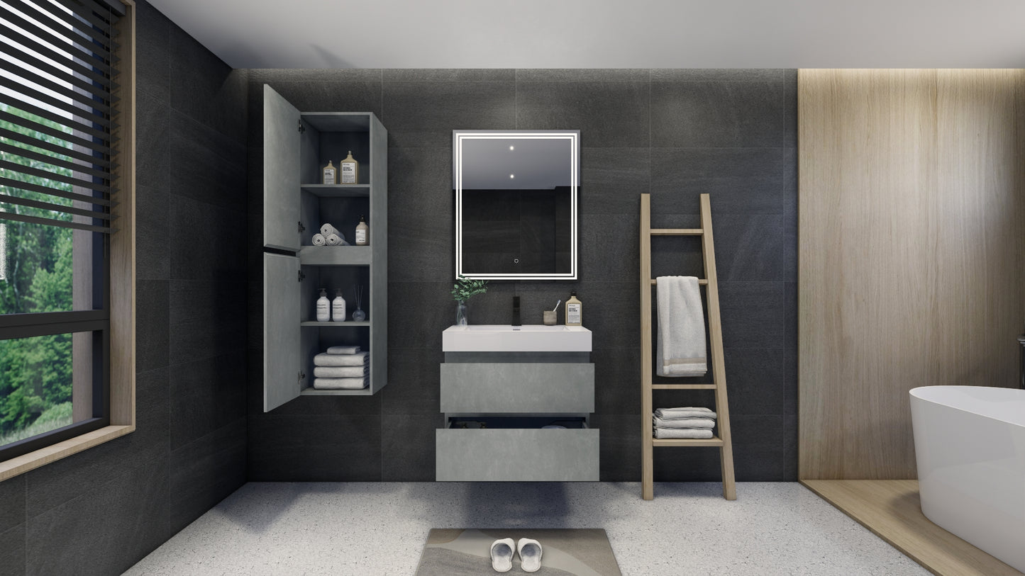 Monterey 16'' Wall-Mounted Side cabinet in Cement Grey