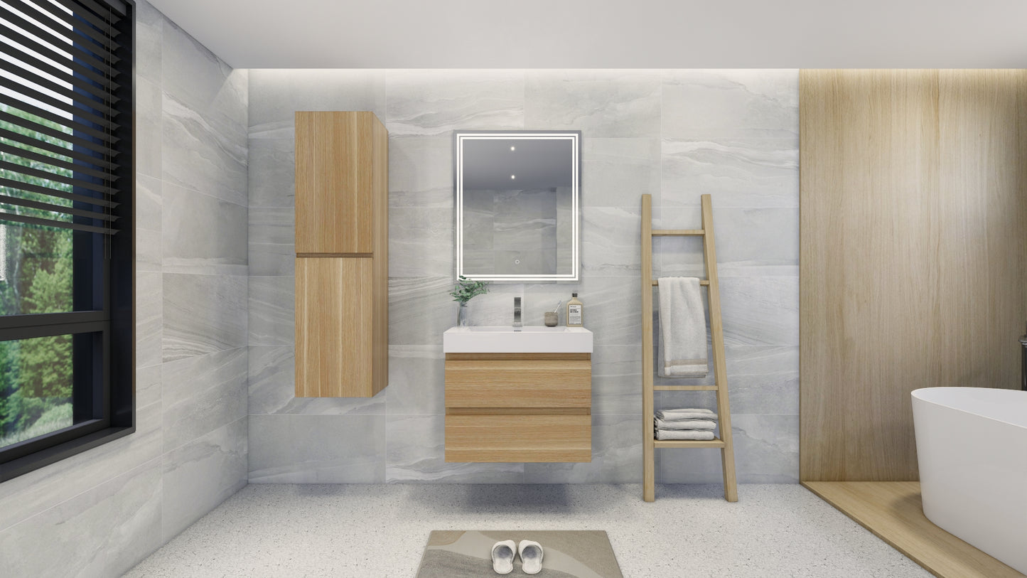 Monterey 16'' Wall-Mounted Side cabinet in White Oak
