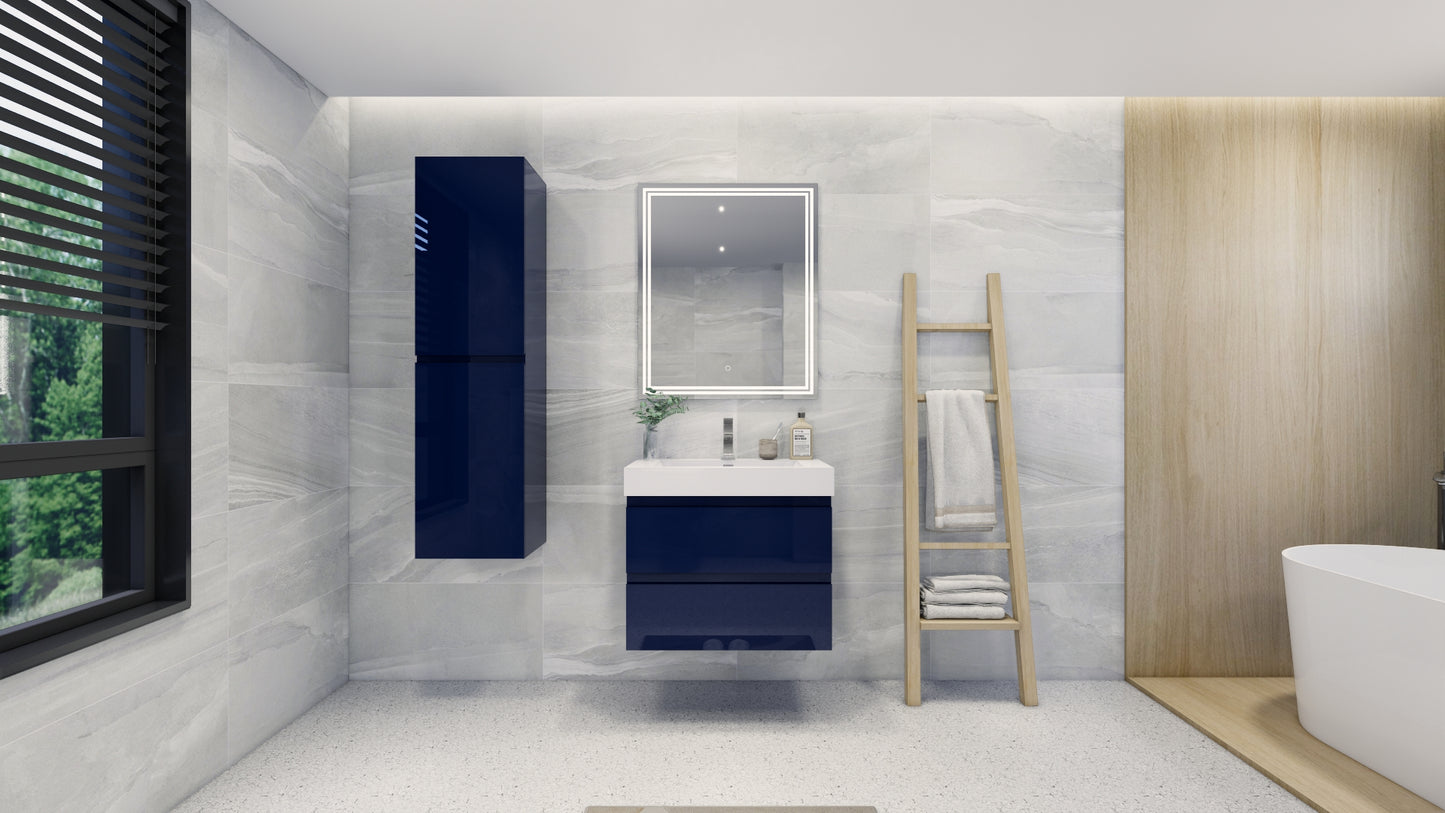 Monterey 16'' Wall-Mounted Side cabinet in High Gloss Blue
