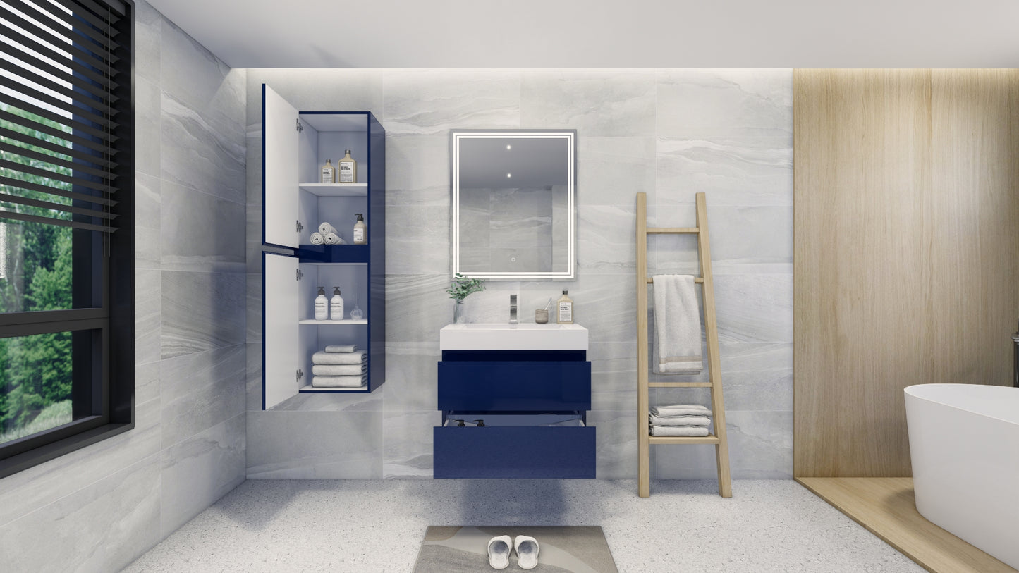 Monterey 16'' Wall-Mounted Side cabinet in High Gloss Blue