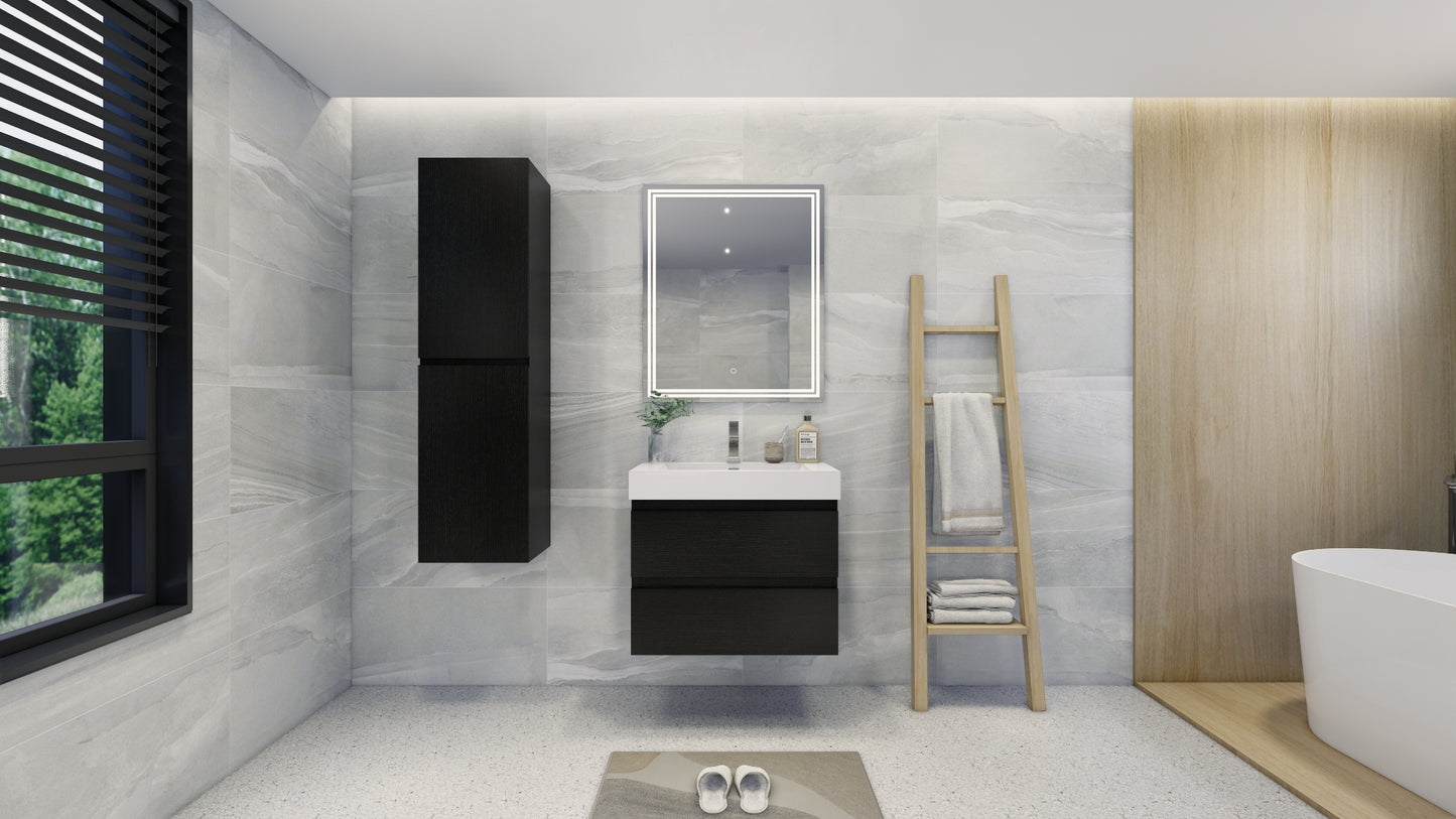 Monterey 16'' Wall-Mounted Side cabinet in Rich Black Oak