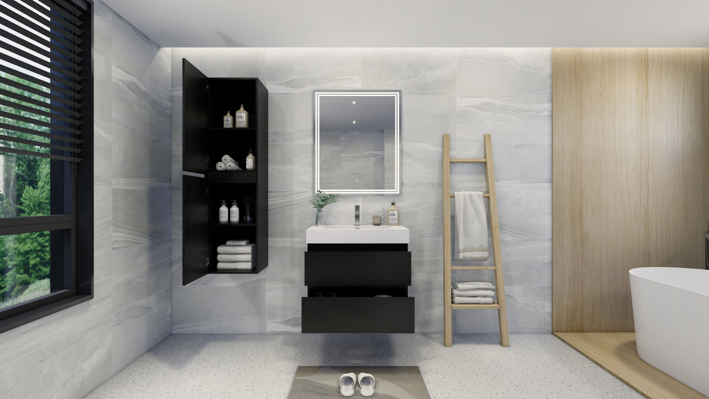 Monterey 16'' Wall-Mounted Side cabinet in Rich Black Oak
