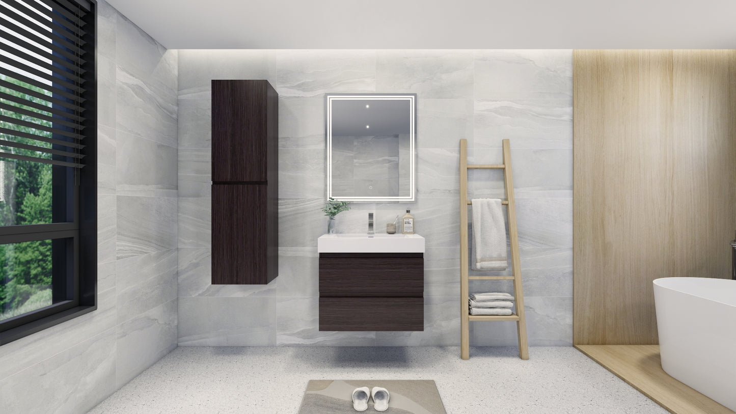 Monterey 16'' Wall-Mounted Side cabinet in Dark Grey Oak