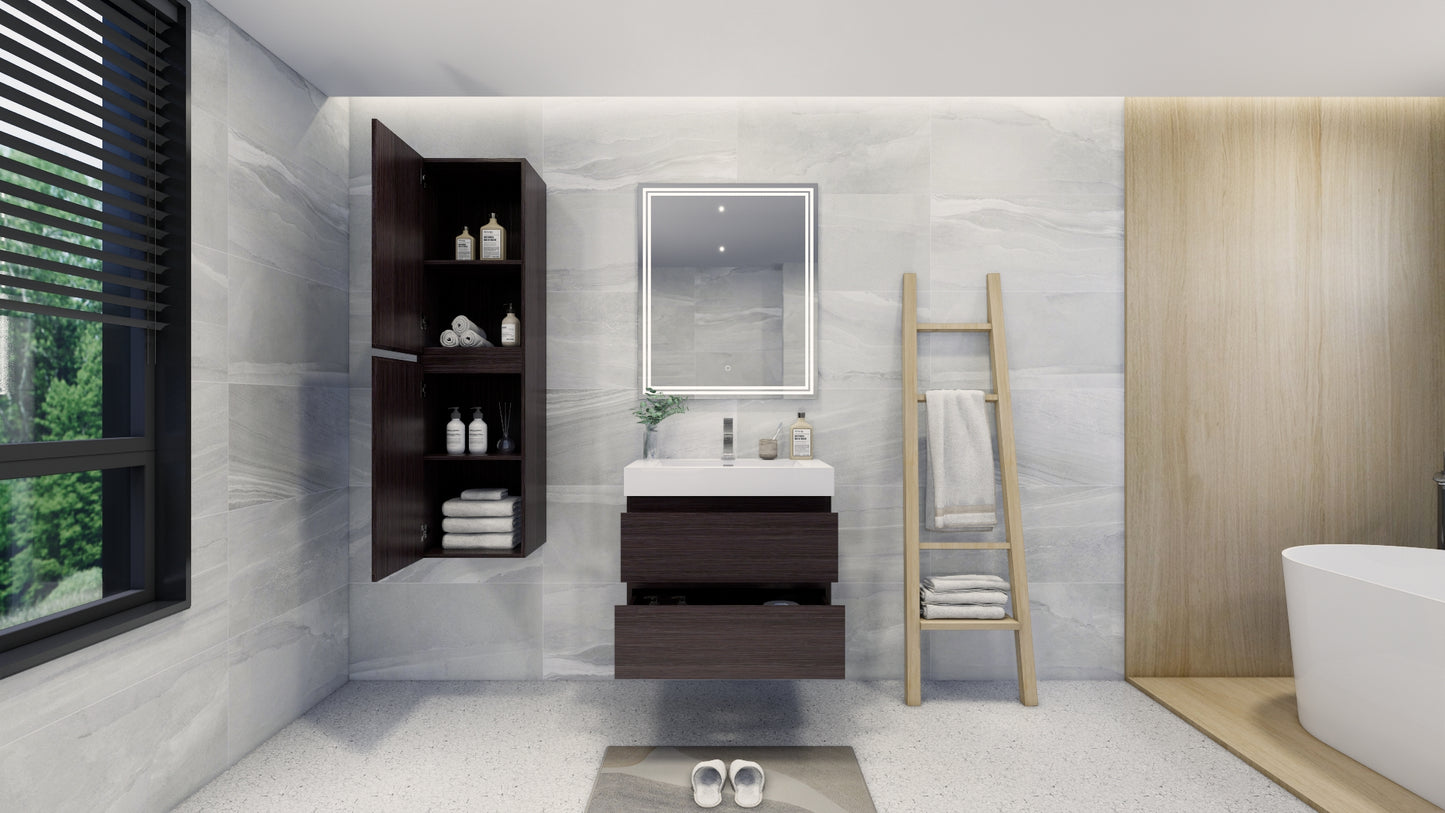 Monterey 16'' Wall-Mounted Side cabinet in Dark Grey Oak