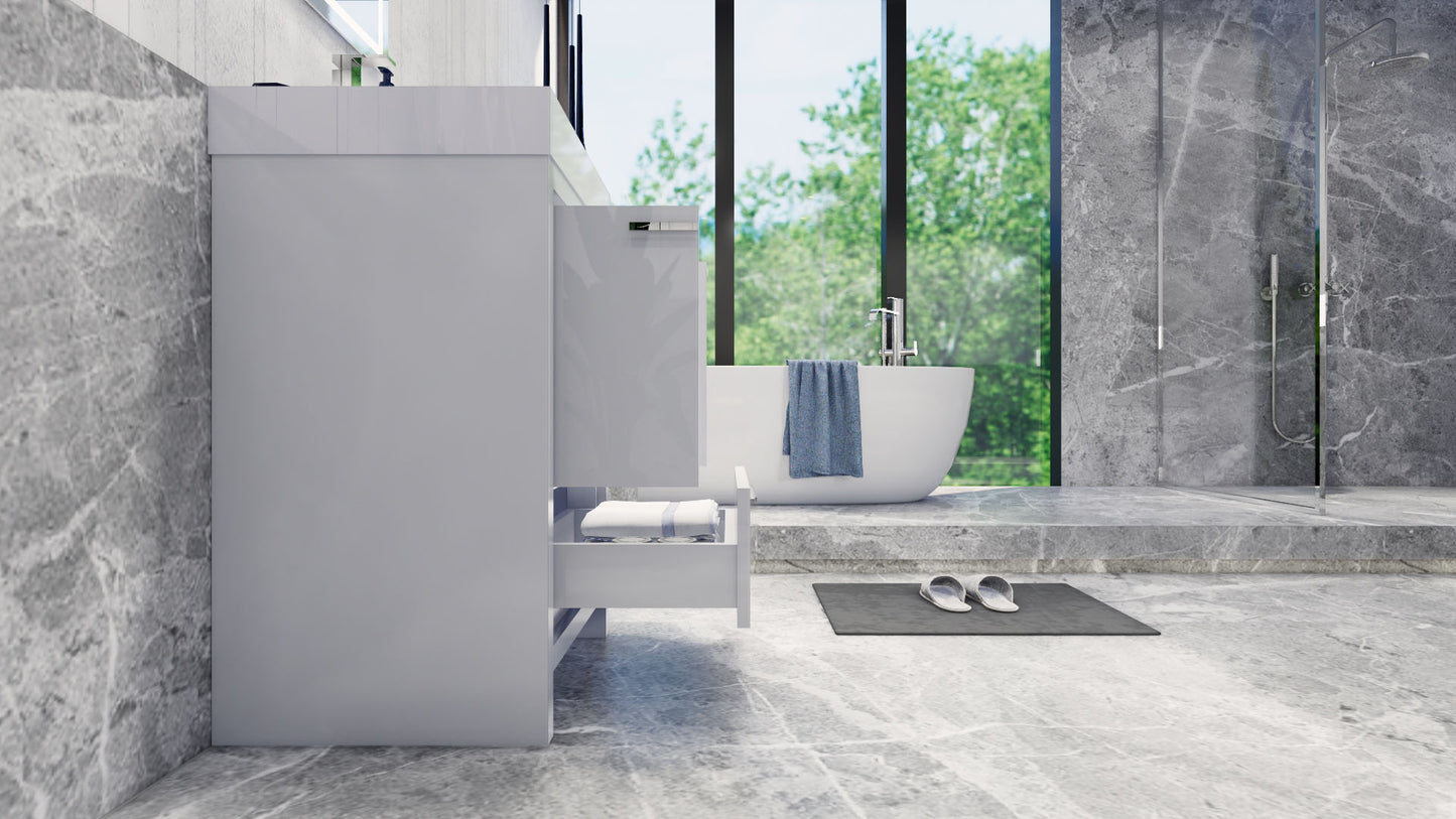 Azure 24" High Gloss White Freestanding Vanity with Reinforced Acrylic Sink