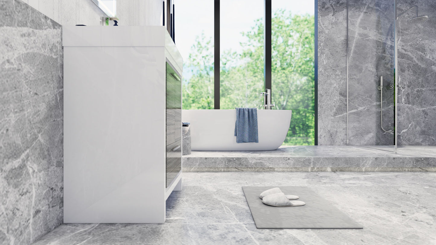 Azure 24" High Gloss Ash Gray Freestanding Vanity with Reinforced Acrylic Sink