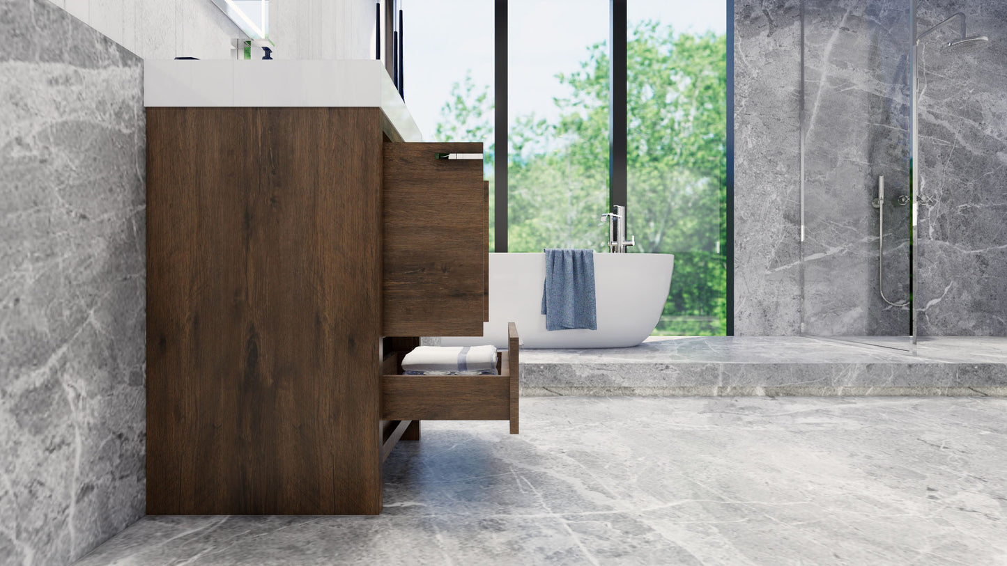 Azure 24" Rosewood Freestanding Vanity with Reinforced Acrylic Sink