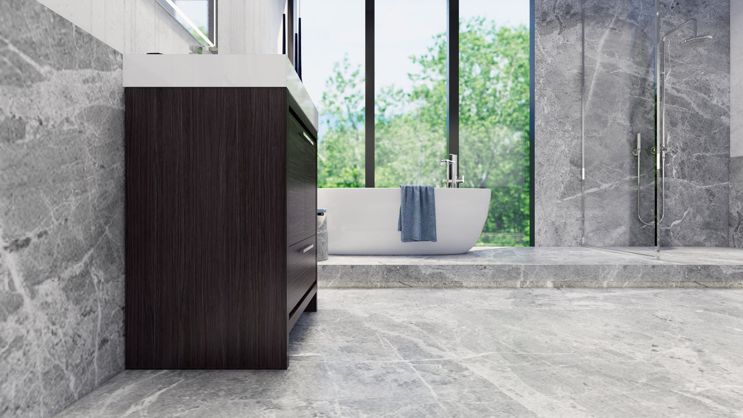 Azure 30" Dark Gray Oak Freestanding Vanity with Reinforced Acrylic Sink