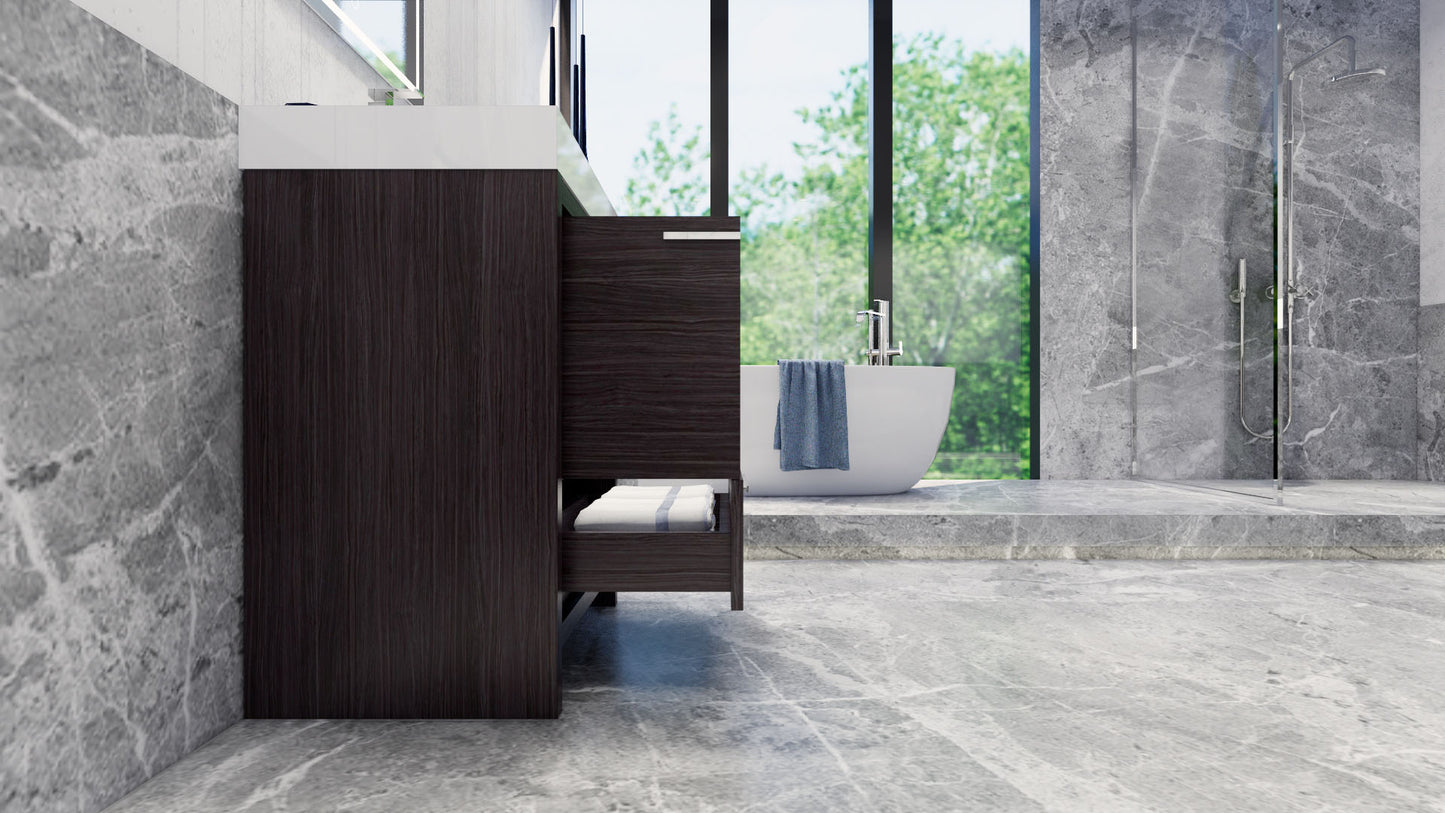 Azure 30" Dark Gray Oak Freestanding Vanity with Reinforced Acrylic Sink