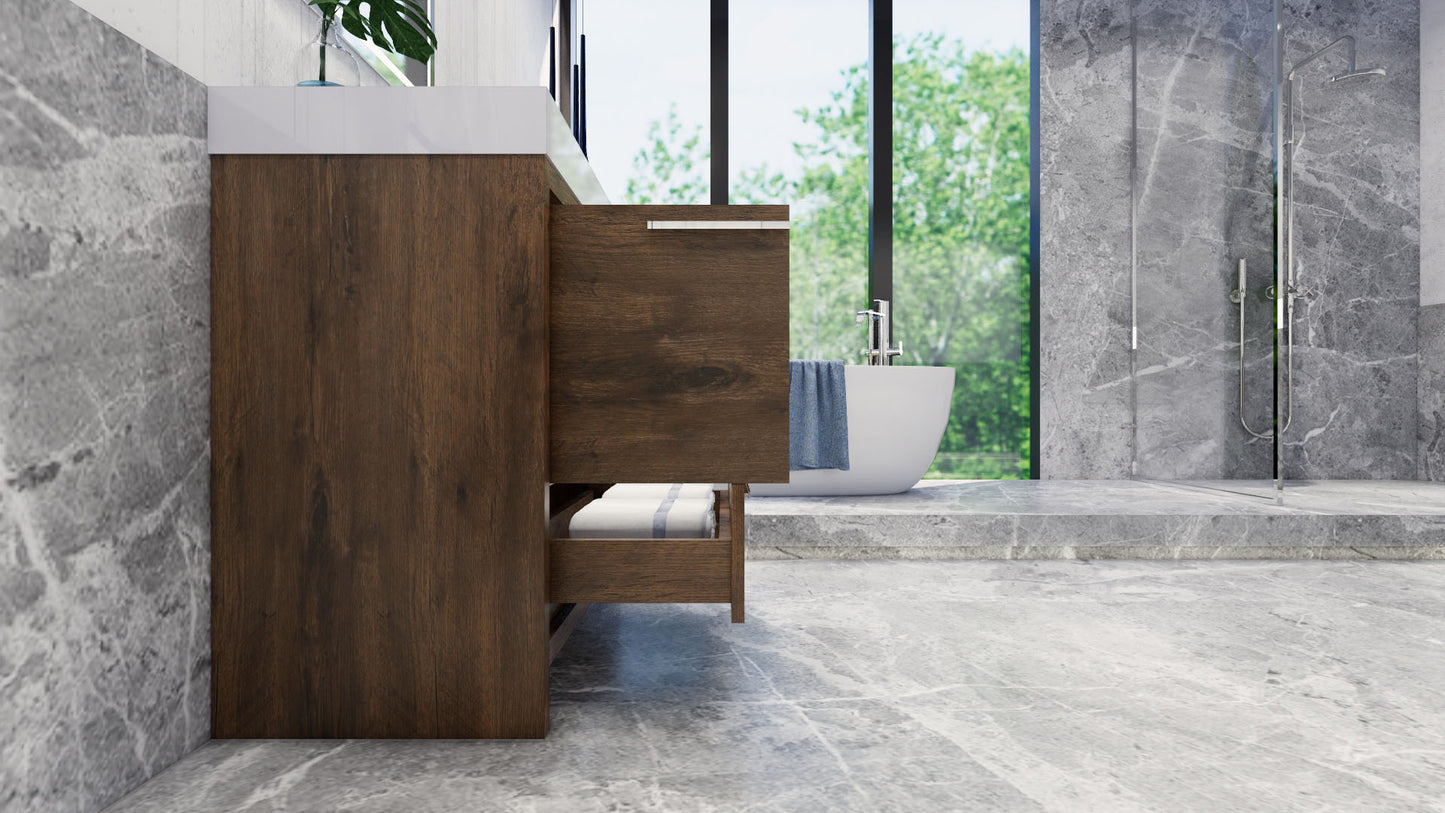 Azure 36" Rosewood Freestanding Vanity with Reinforced Acrylic Sink