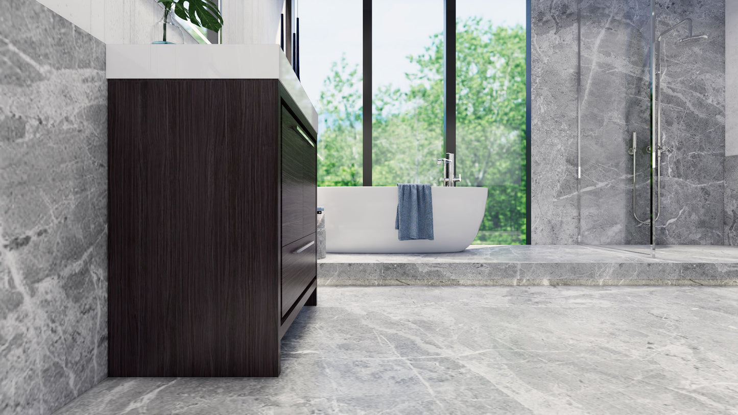 Azure 36" Dark Gray Oak Freestanding Vanity with Reinforced Acrylic Sink