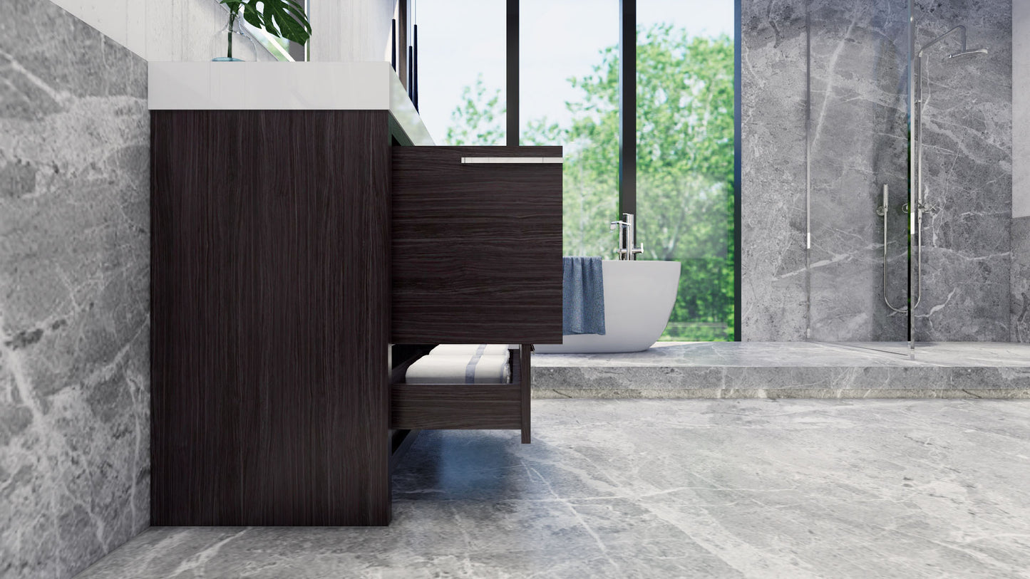 Azure 36" Dark Gray Oak Freestanding Vanity with Reinforced Acrylic Sink
