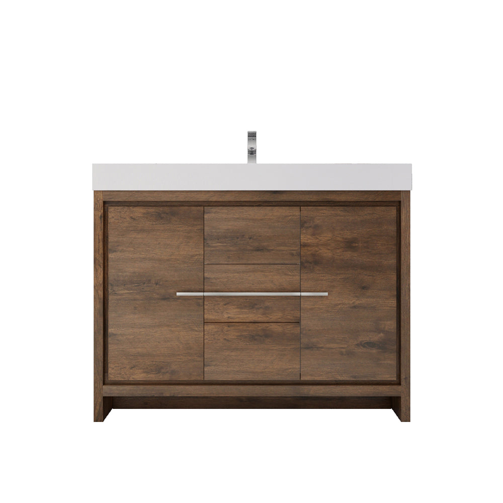 Azure 48" Rosewood Freestanding Vanity with Reinforced Acrylic Sink