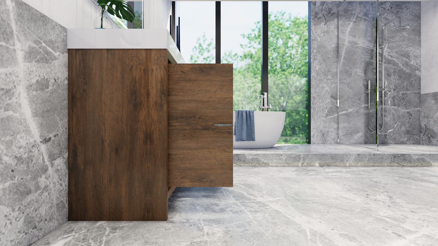 Azure 48" Rosewood Freestanding Vanity with Reinforced Acrylic Sink