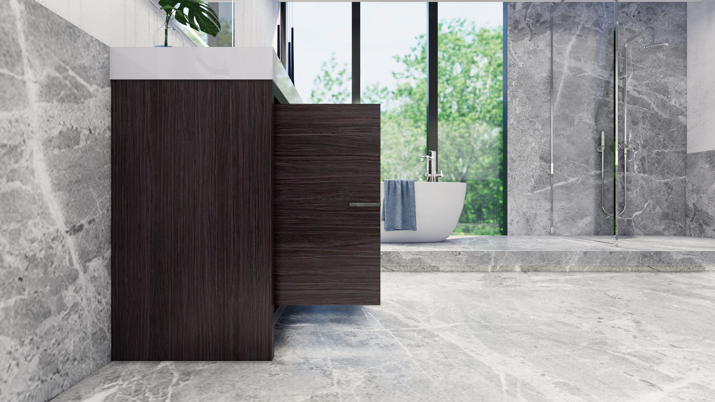 Azure 48" Dark Gray Oak Freestanding Vanity with Reinforced Acrylic Sink