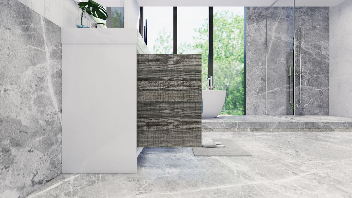 Azure 60" High Gloss Ash Gray Freestanding Vanity with Reinforced Acrylic Sinks